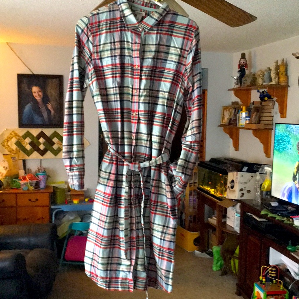 Size 10 LLBean Flannel Shirtwaist Dresss